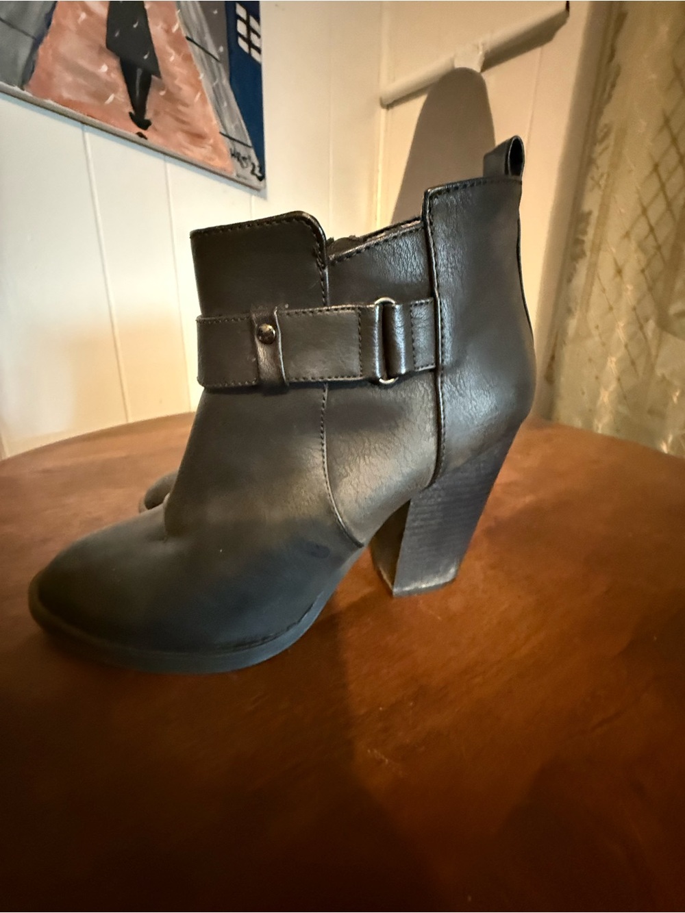 Charlotte Russe Black Chunky Heel Ankle Booties